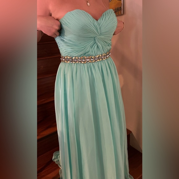 sachin and babi light blue dress Renae Drop Waist Maxi Dress Cognac main image 1